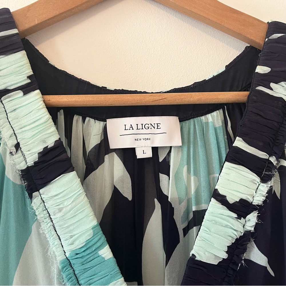 La Ligne Floral Print Maxi Dress in Navy and Blue - Picture 6 of 14